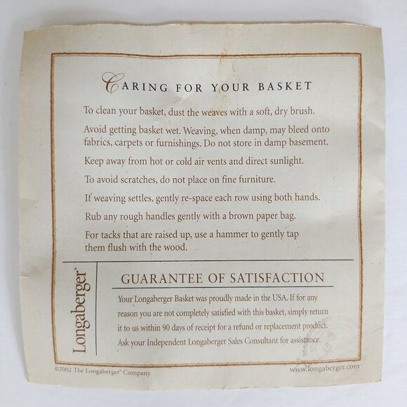 2007 Longaberger Small Basket With Red Trim and Handle - Picture 12 of 13